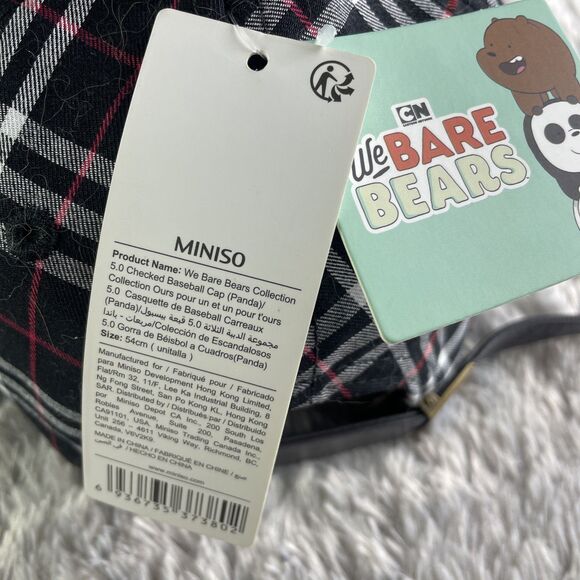 We Bare Bears Hat Cap Adjustable Black Gray White Red Cartoon Network Panda - Picture 10 of 13